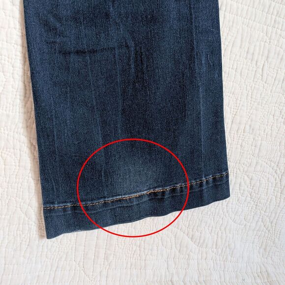 Vintage Y2K Allen B Schwartz Low Rise Denim Flare Jeans Zip Front Size 10 - Picture 6 of 9